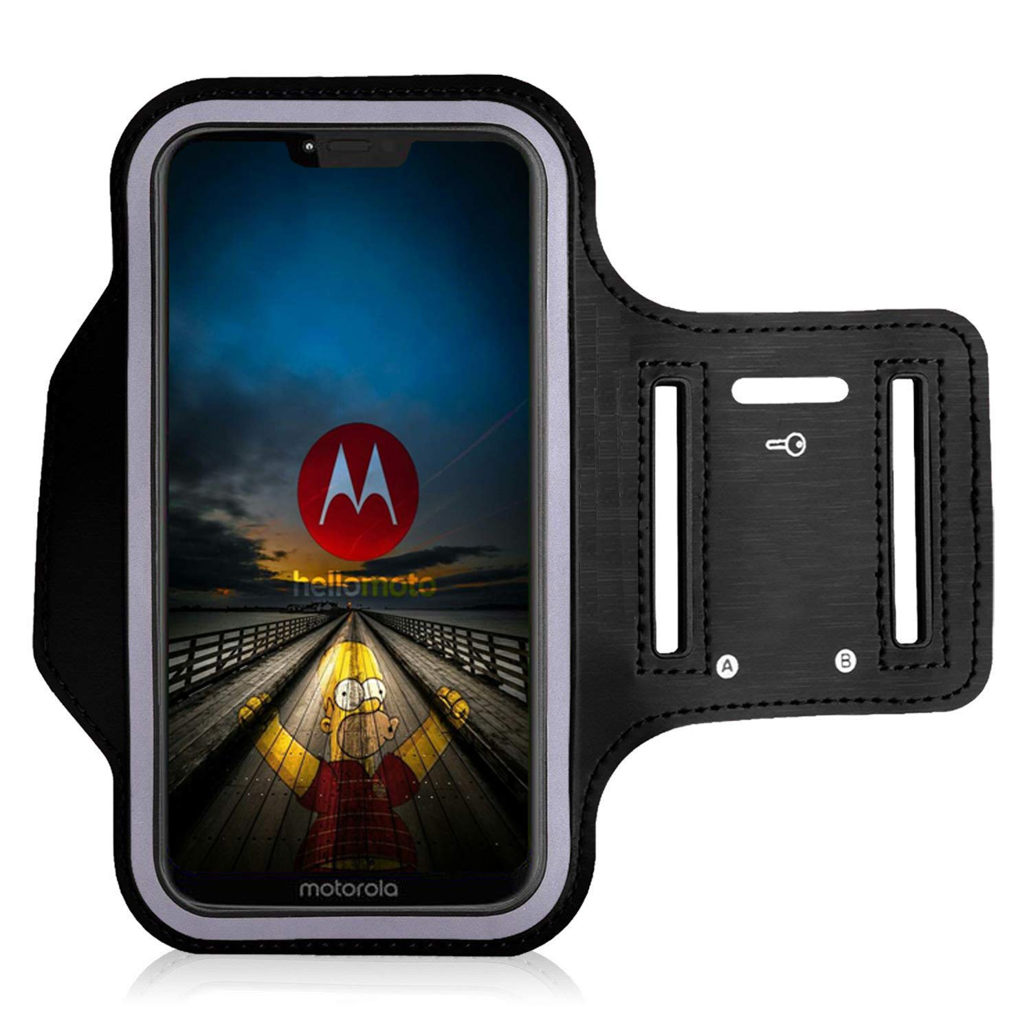 KP TECHNOLOGY Moto G7 Play Power G8 Power/Moto Z G3 G4 G4 Plus G5 G6 E5 E5 Play Armband Case, for Running, Biking, Hiking, Canoeing, Walking, Horseback Riding and other Sports For Motorola (BLACK)