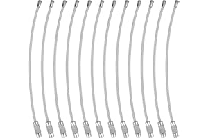 Wisdompro Keychain, 4.3 Inch/6.3 Inch Stainless Steel Wire Rings Cable Keyring Loop for Luggage Tags, Keys and ID Tag Keepers