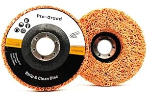 Pro-Graad SuperGrindz 5 Pack 4" x 5/8" Orange Ceramic Grain Extra Coarse Long-Life Strip Discs Stripping Wheel Fit Angle Grinder Clean Remove Strip Paint Coating Rust Welds Oxidation