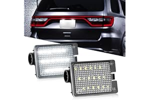 LESAUCE LED License Plate Light For 2014-2023 Dodge Durango Pickup Truck, 6000K White, 18 SMD, Tag Lamp Assembly Replacement, Plug and Play, Pack of 2
