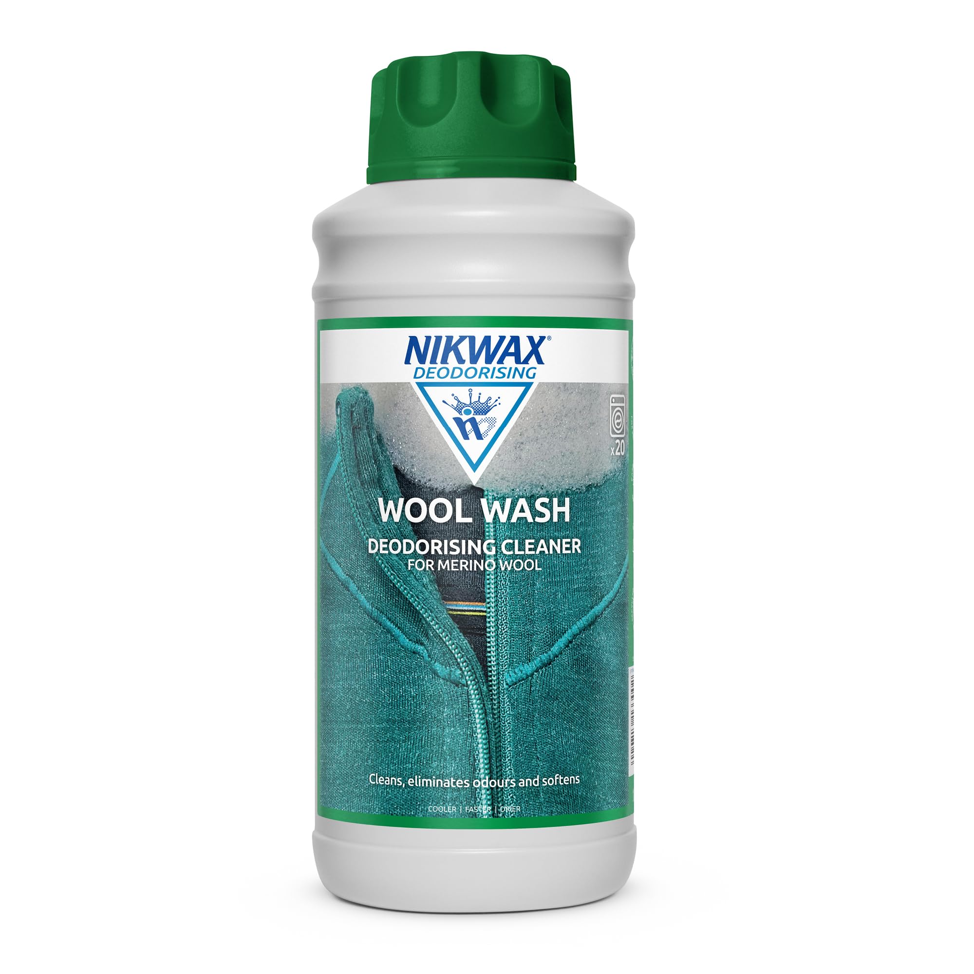 Nikwax WOOL WASH 1 Litre High-Performance Wool Cleaner and Conditioner for Woollen Base Layers. Cleans, Softens, Enhances Wicking, Freshens Wool, Merino Sports Clothing and Accelerates Drying