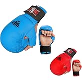 Professional WKF Karate Training Mitts | Karate Gloves with Thumb Elastic/Hook &amp; Loop Closing | Premium Sizing