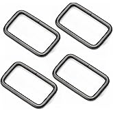 CRAFTMEMORE Metal Rectangle Buckle Ring Fits 1-1/4", 1-1/2" Strap Heavy Duty Rectangular Cord for Bag Belt Loop Purse Making (1-1/2" x 20 pcs, Gunmetal)