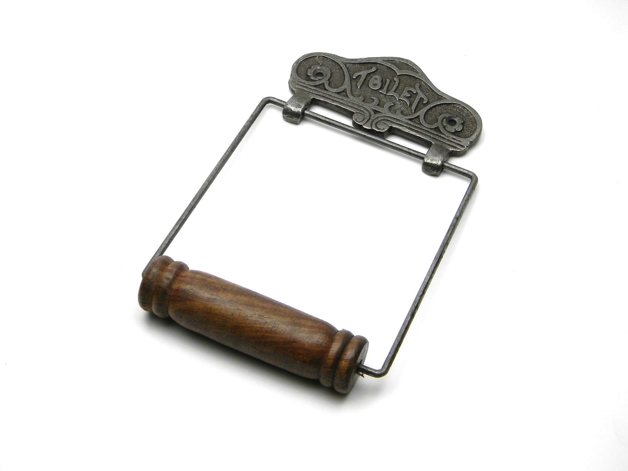 HARDWARE FOR YOU LTD VINTAGE RETRO TOILET WOOD CAST IRON WIRE TOILET ROLL HOLDER