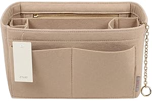 ZTUJO Purse Organizer Insert, Felt Purse Organizer with Zipper and Sewn Bottom Insert, Fit Speedy Neverfull Graceful,6 Sizes
