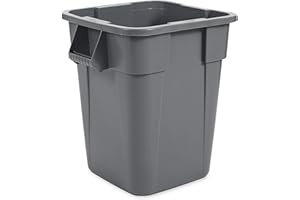 Rubbermaid Commercial LLDPE Square Brute 40-Gallon Trash Can without Lid, Gray, for Restaurants/Garages/Offices/Mailrooms/Classrooms