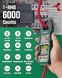 TESMEN TCM-300D Digital Clamp Meter, 6000 Counts