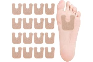 APLZGMG 16Pcs U-Shaped Felt Callus Pads, Metatarsal Pads Horseshoe Pads for Feet, Pain Relief Callus Cushions to Protect Calluses from Rubbing on Shoes, Adhesive Pads for Men and Women, Beige