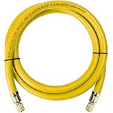 2026 Upgraded 3/8"Diameter Hose,6FT,1/4" FL‑1/4" FL Vacuum Refrigerant Hose | Compatible with R410A and All Common Refrigerants- 800 PSI Working Pressure, Yellow
