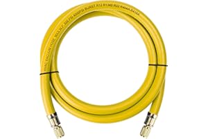 ELYASPEDY 2025 Upgrade 3/8" Diameter Hose, 1/4" FL to 1/4" FL Vacuum Certified Refrigerant Hose,6-Feet,for R410A and all Common Refrigerants- 800 PSI Working Pressure,Yellow