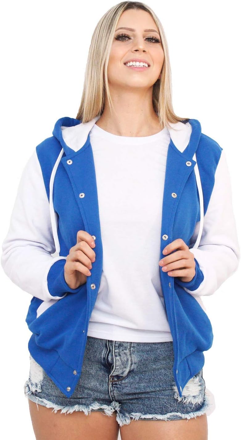 jaqueta college feminina com capuz