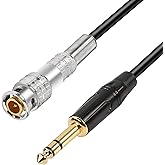 MEIRIYFA 6.35mm Male to BNC Male Audio Cable,BNC Male to 1/4 TRS Male Bidirection Extension Cord for CCTV DVR Camera Antenna 