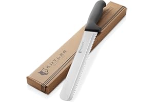 KUTLER Professional 10-Inch Bread Knife and Cake Slicer with Serrated Edge - Ultra-Sharp Stainless Steel Cutlery