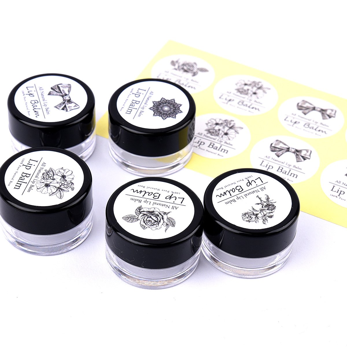 Etiquetas multiuso by CHAWOORIM Lip Balm Labels 5sheet 50pcs Rectangle