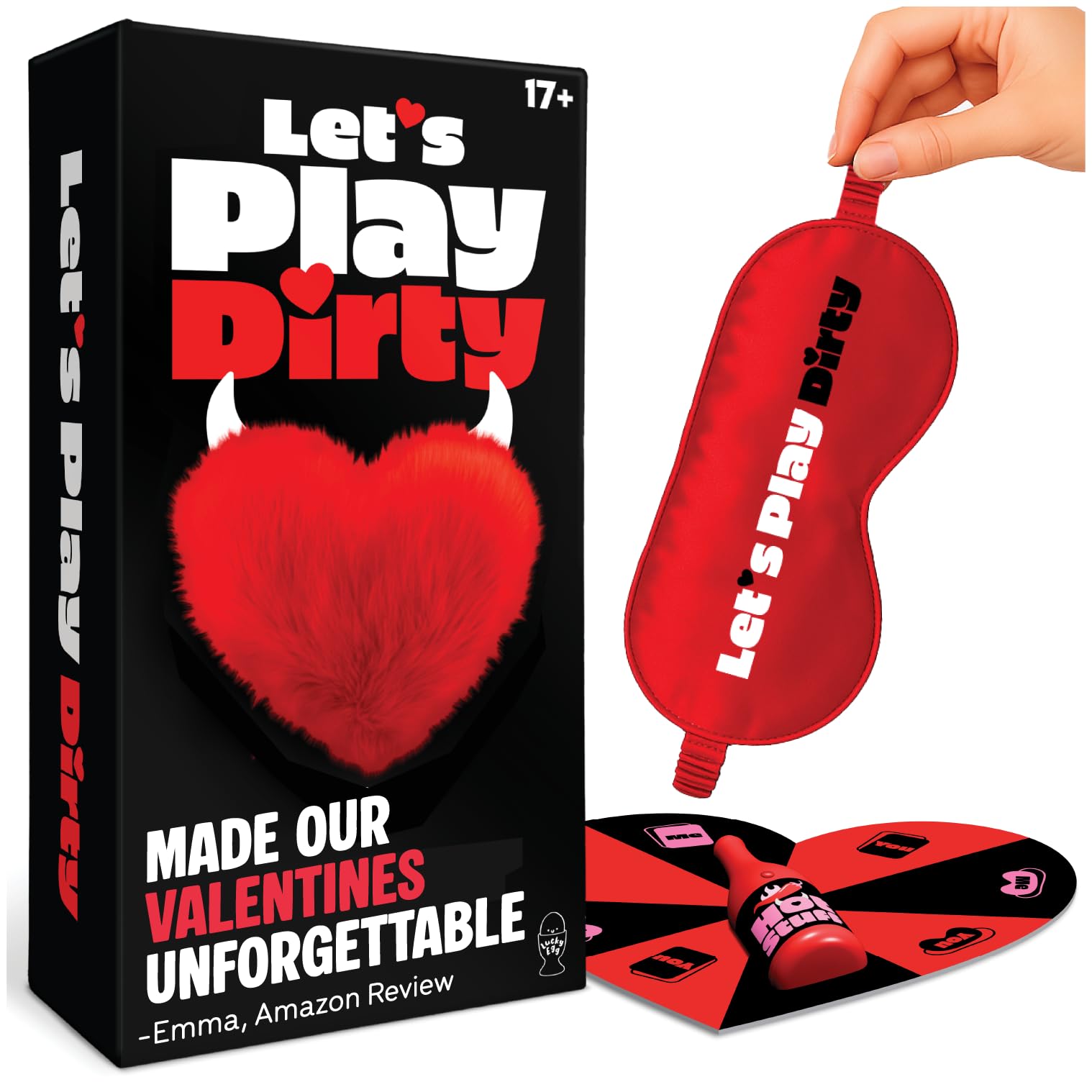 Photo 1 of ***FACTORY SEALED*** Lucky Egg Let's Play – Adventurous Couples Games for Adults with Spinner, Blindfold and 180 Prompts – Fun & Romantic Valentines Games for Romantic Anniversary & Valentines Gifts