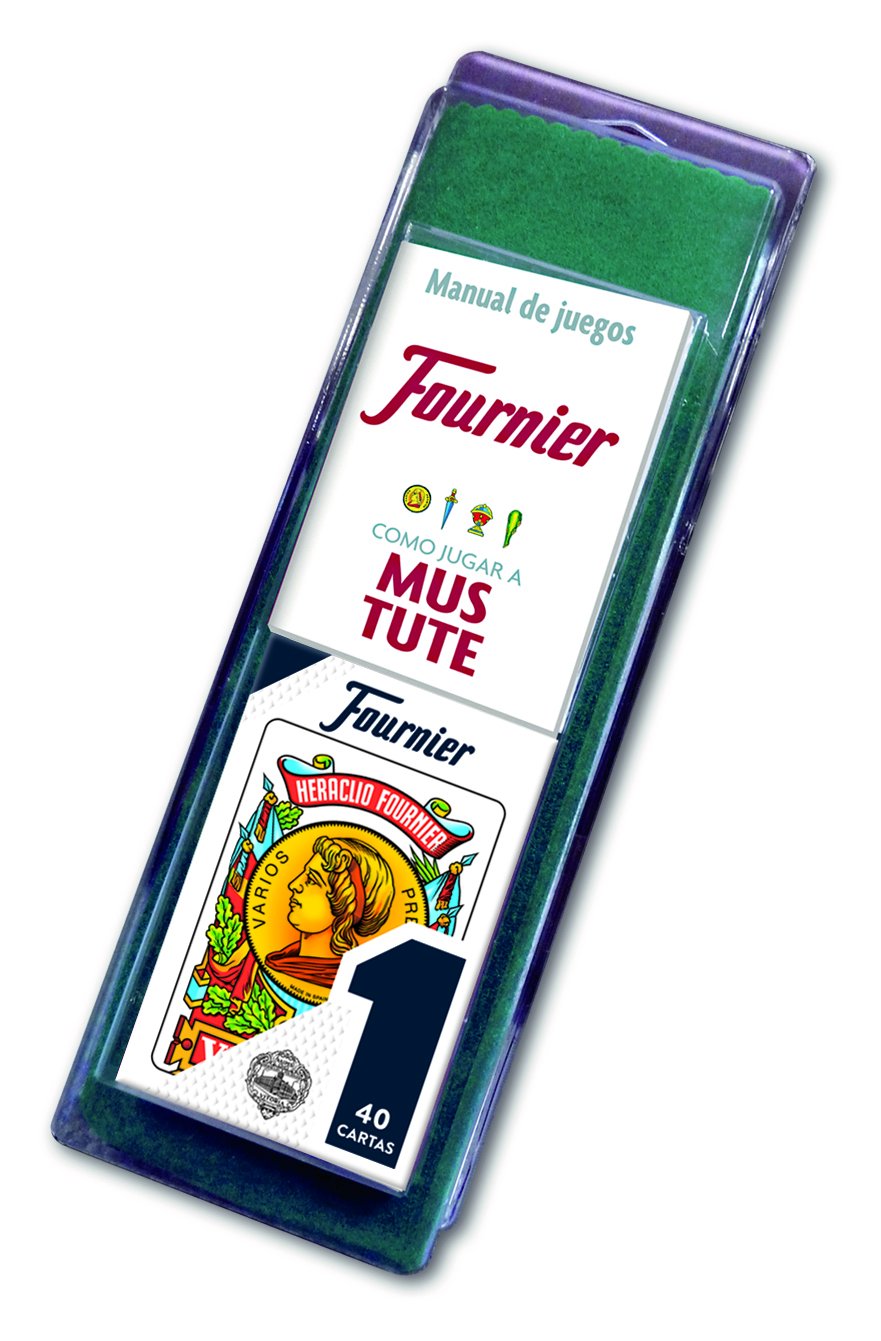FOURNIER- No. 1 – 40 Cards Set of Spanish Deck and Mat with Mus and Tute Regulation, Multicoloured (F36790), Assorted Colour/Model