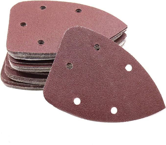 Sydien 50Pcs 100 Grits Mouse Detail Sander Sandpaper Sanding Sheets for