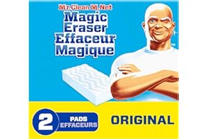 Mr. Clean Magic Erasers Original, Bathroom, Shower, and Oven Cleaner, Cleaning Pads with Durafoam, 2 Count