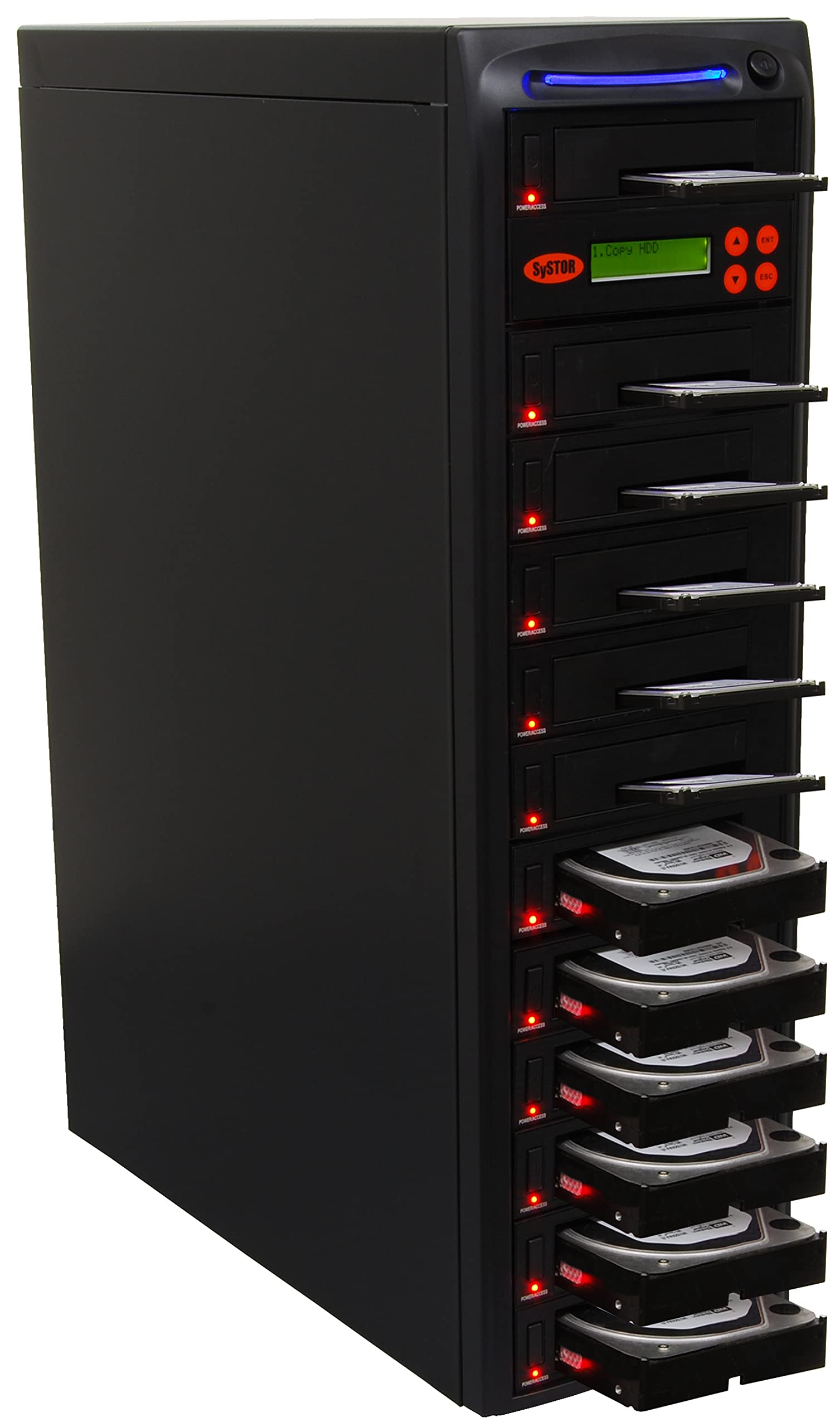 1:11 HDD/SSD Hard Drive Duplicator - 5.4GB/Min - Standalone Copier & Eraser/Sanitizer for Multiple SATA 3.5 Disk & 2.5 Solid State Drives - Copy Speeds of up to 90MB/Sec (SYS1011HS-DP)