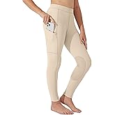 Willit Girls Horse Riding Pants Tights Kids Equestrian Breeches Knee-Patch Youth Schooling Tights Zipper Pockets