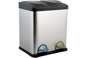 Organize It All Stainless Steel Step-On 8-Gallon(30liter) Recycle Bin (4902), Metallic