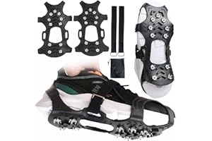 YELINTIAN Ice & Snow Grips for Shoes and Boots, Upgraded Ice Cleats Stainless Steel Microspikes Women Men Anti Slip Ice Tract