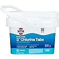 HTH 42055W Pool Care 3" Chlorine Tabs Advanced, Individually Wrapped Tablets - Swimming Pool Sanitizer with Clarifier & Algaecide, Destroys Bacteria & Algae, Delivers Clear Water All Season, 25 lbs