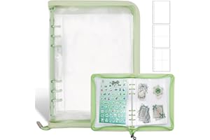Ruatu Sticker Storage Organizer Binder A5 Sticker Book Collecting Album Reusable Sticker Collection Book with Pocket Zipper Sticker Holder Keeper Book for Adult Collecting Sticker (green)