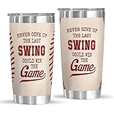 Veryhomy Baseball Tumbler 20z with Lid - Baseball Gifts for Men Boys Player Coach Sports Lover, Team Gifts for Birthday Easter Christmas - Insulated Travel Mug, Drinking Cup, Water Bottles
