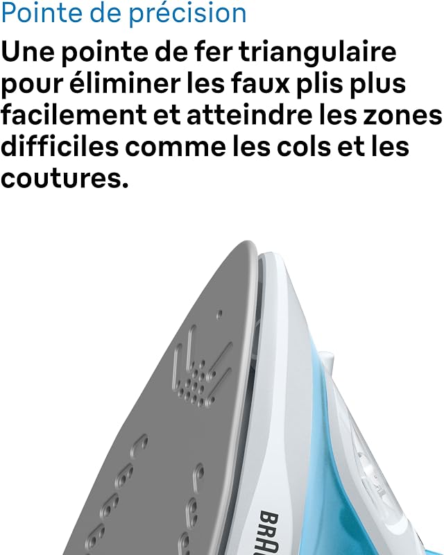 Fer à Repasser TexStyle 1 SI1029BL, Semelle Anti adhésif, 120g/min Jet Vapeur, Fonction Pulvérisation, Chauffe Rapide (35s), Mode Éco, 220ml, 1900W, Azur
