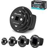 DURATECH Low Profile Impact Socket Adapter Set, 4‑Piece, Magnetic Design | CR-V Steel, Black Phosphated, 1/4" to 3/8 ", 3/8" to 1/2 ", 1/2" to 3/4 ", 3/4" to 1 " Impact Adapter, for Ratchet and Drill