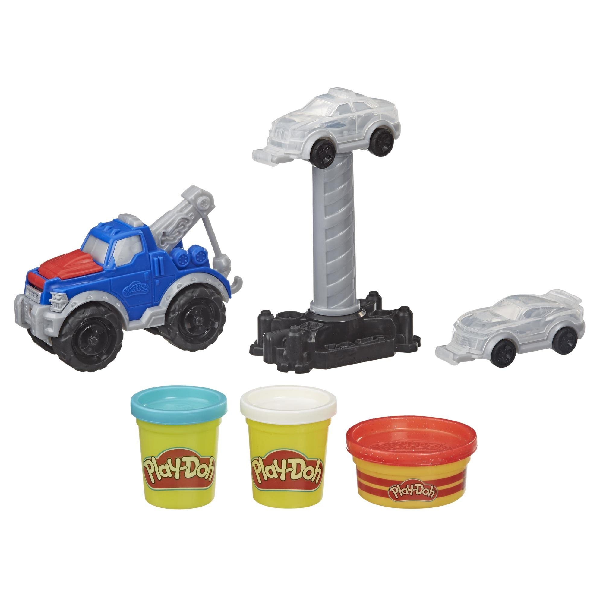 Play-Doh Wheels Tow Truck Toy for Children 3 Years and Up with 3 Non-Toxic Colours