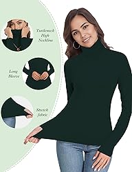 Womens Long Sleeve Turtleneck T-Shirts Mock Neck