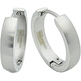 Stainless Steel Curved Face Round Hoop Men Earrings Silver-tone Blue Rose Gold-tone Black 20mm