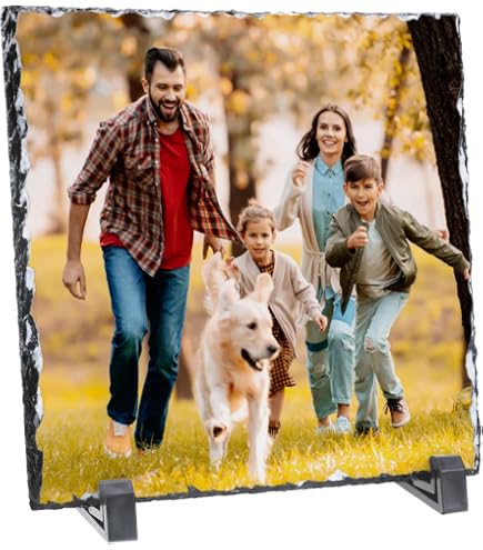 MR.R Supporto Vuoto Per Sublimazione – Ardesia Rotonda 15x15 Cm Con Rivestimento Bianco Lucido – Per Foto Personalizzate, Regali Fai Da Te