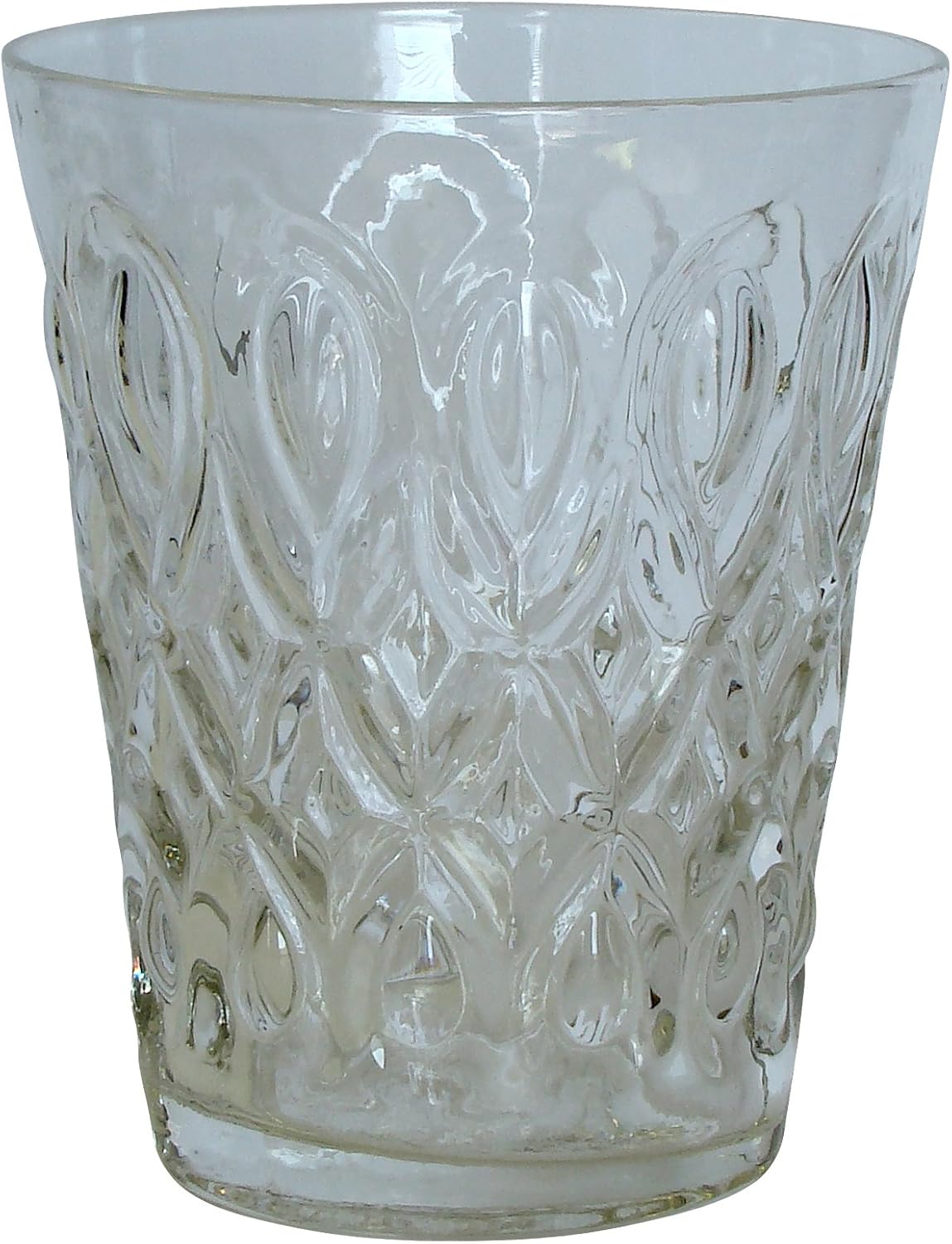 Zrike Brands Teardrop Pressed Glass Juice, Clear, Set of 4