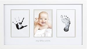 Pearhead Babyprints Newborn Baby Handprint and Footprint Photo Frame Kit with an Included Clean-Touch Ink Pad to Create Baby's Prints, A Perfect Baby Shower Gift