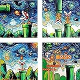 4 Print Set - Video Game Art - Retro Gaming Poster prints - Four Art Prints by Aja 8x8, 10x10, 12x12, 20x20, 24x24 inches