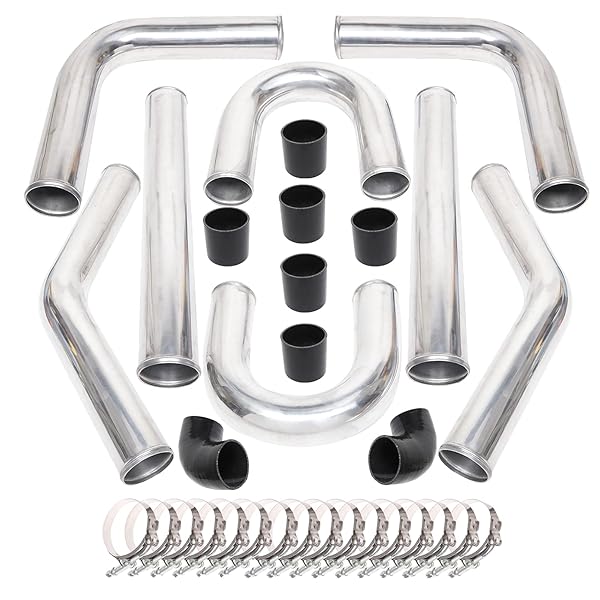 UNIVERSAL 8 PCS 2.5-INCH INTERCOOLER PIPING KIT +...