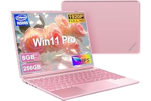 NOTODD 14" Laptop 8GB LPDDR4 256GB SSD Up to 1TB SSD Expand Celeron N5095 Up to 2.9Ghz Quad-Core Win 11 PC with Cooling Fan W