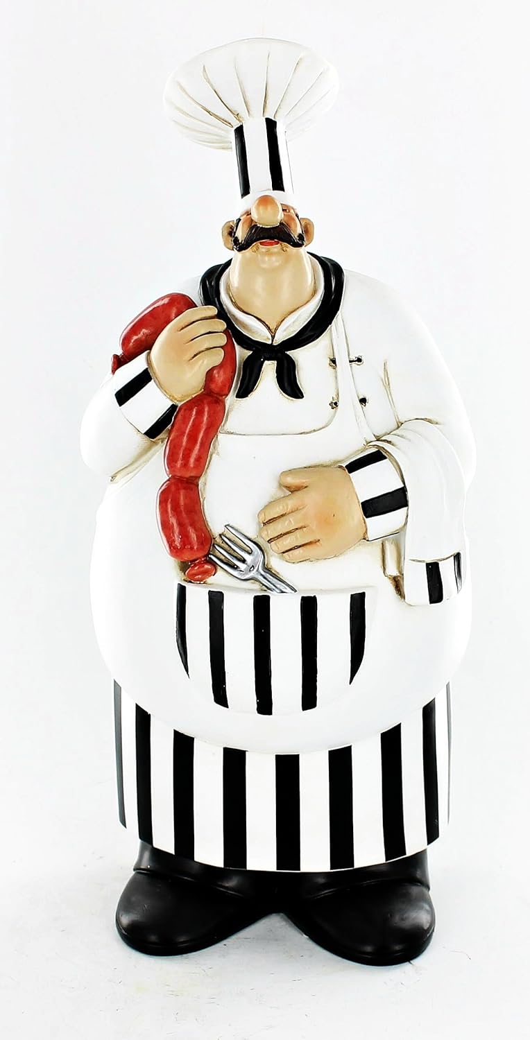 Large Fat Chef Kitchen Statue Figure Table Top Art X64169