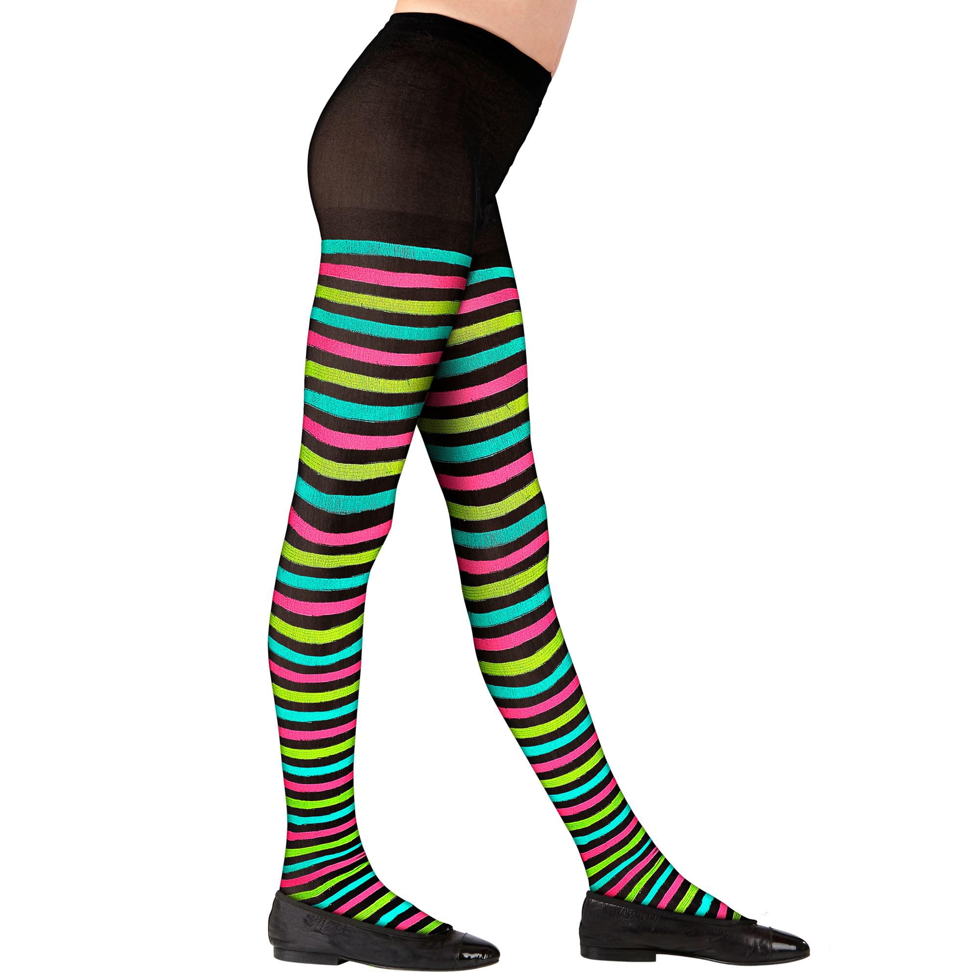W WIDMANN MILANO Party Fashion - Geometric Pattern Tights for Girls, Carnival, Halloween, Theme Parties
