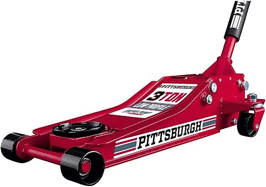 Pittsburgh Automotive 3 Ton Heavy Duty Ultra Low Profile Steel Floor Jack With Rapid Pump Quick Lift