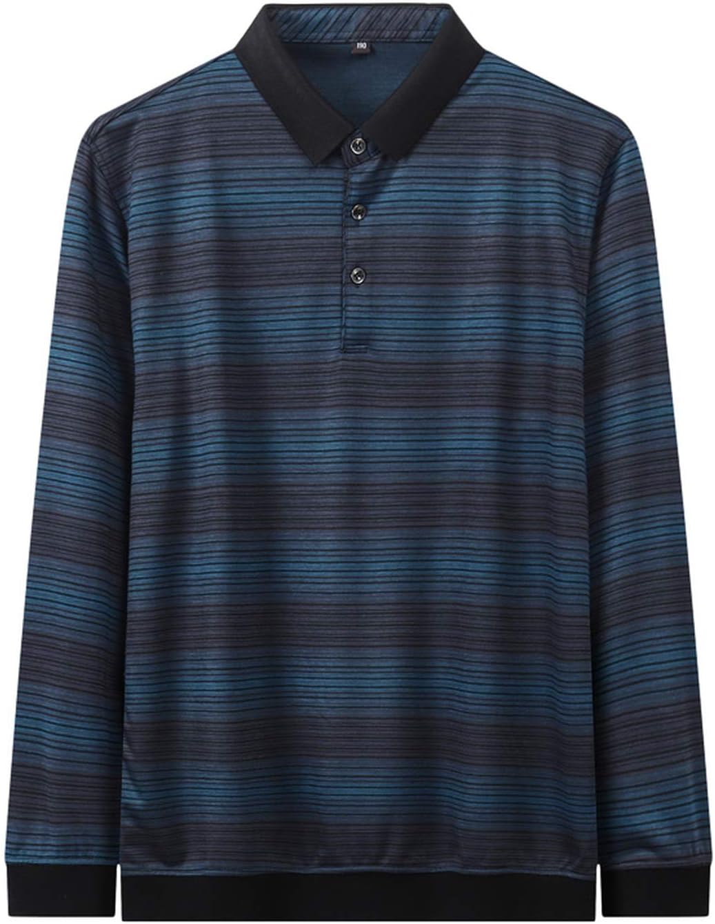 YY Cherry Size 6XL 7XL 8XL Polo Shirt Men Business Striped Male Polos Long Sleeve Loose Polo Homme