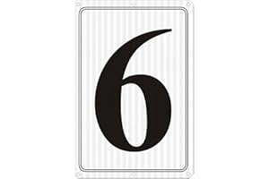 i-CowFun Premium Reflective Metal Number Signs 6 - Aluminum 12" X 8" Parking Spot Numbered Signs Outdoor, Large, Floor, Dock, Court, Aisle, Field, No Fade, Weather-Resistant