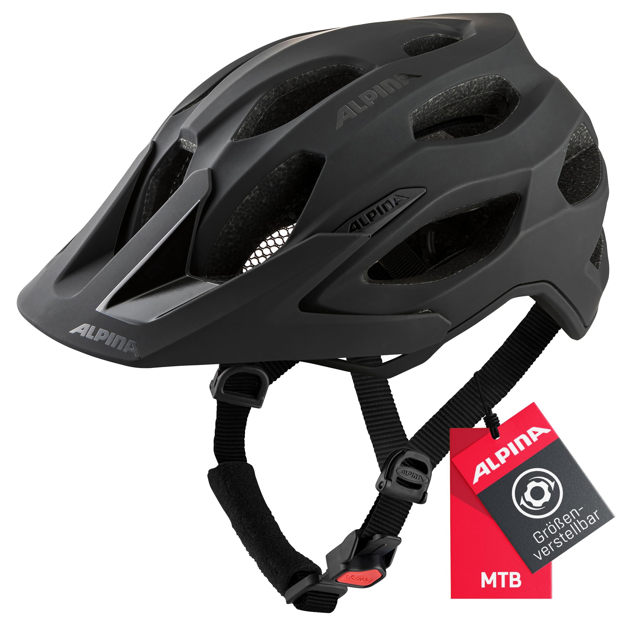 ALPINA Carapax 2.0 MTB-Fahrradhelm, Black matt, 57-62 cm