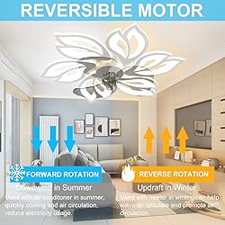 BESKETIE 25.6" Bladeless Ceiling Fan with Lights