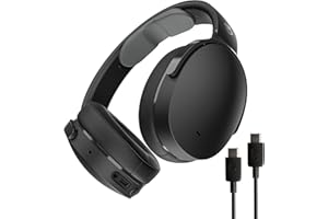 Skullcandy Hesh Evo Wireless Over-Ear Bluetooth Headphones with Extra USB-C Charging Cable, Noise Isolating, 36 Hours Battery, Foldable Lightweight Design, Microphone for iPhone Android - True Black