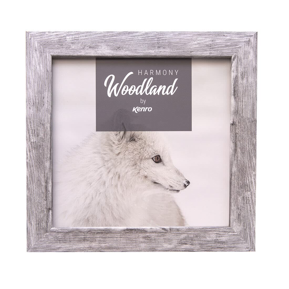 Kenro Harmony Woodland Silver Grey Rustic Wood-Effect Photo Frame - 12x12 Inch / 30x30cm Premium Wooden Square Frames with Minimalistic Design - HW3030GY