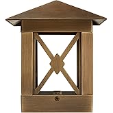 VOLT 12V Cast Brass (Bronze) 4" x 4" LED Outdoor Post Top Light 2700K Warm White 100 Lumens for Low Voltage Deck, Dock & Fenc